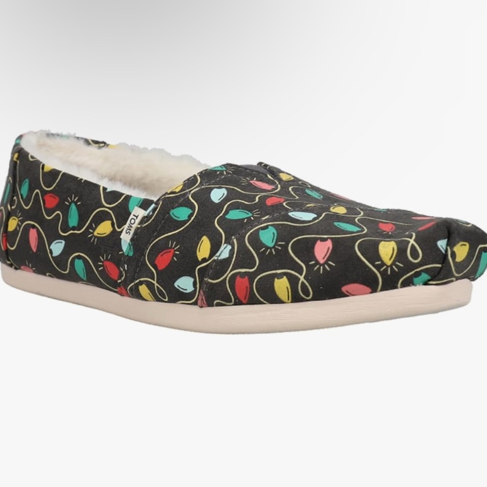 TOMS Womens Alpargata Graphic Slip On Flats